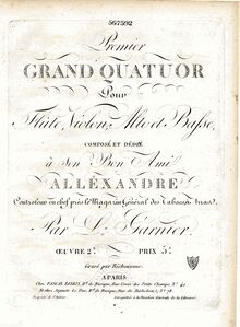 Partition violon, Grand flûte quatuor en G, Op.2, G, Granier, Louis