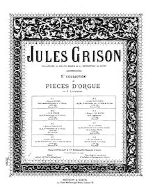 Partition 3me Offertoire de Sainte Cécile, Pièces d Orgue, Grison, Jules