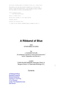 A Ribband of Blue - And Other Bible Studies