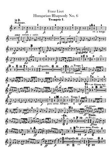 Partition trompette 1, 2 (D, F), Hungarian Rhapsody No.9, Pesther Carneval / Le carnaval de Pesth