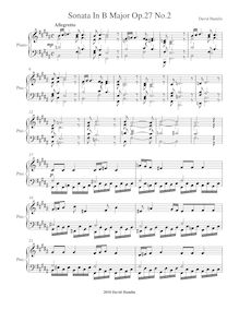 Partition complète, Piano Sonata No.9 en B major, B major, Hamlin, David