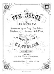 Partition complète, Fem Sange af Chr. Richardt, Gerlach, Carl Ludvig