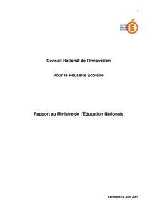 Conseil national de l innovation pour la réussite scolaire