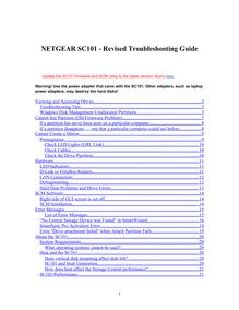 NETGEAR SC101 - Revised Troubleshooting Guide