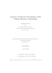 Aspects of ocean circulation with finite element modelling [Elektronische Ressource] / vorgelegt von Sven Harig