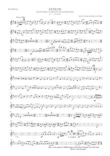 Partition baryton Saxophone (E♭), Estilos ( para cuarteto de saxofones)