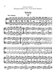 Partition altos, 21 Hungarian Dances (orchestre), Brahms, Johannes