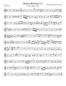 Partition viole de gambe aigue 2, italien madrigaux, Schütz, Heinrich par Heinrich Schütz