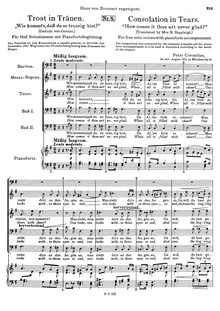 Partition complète, Trost en Tränen, Op.14, Cornelius, Peter
