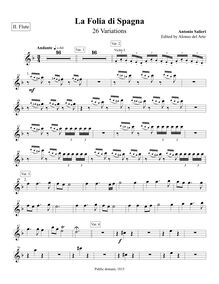 Partition flûte 2, 26 Variations on La Folia di Spagna, D minor