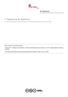 Rapport de M. Stankovic - compte-rendu ; n°4 ; vol.8, pg 647-655
