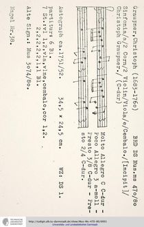 Partition complète et parties, Sinfonia en C major, GWV 506