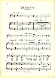 Partition No.2 Der guate Rath, 3 chansons, Op.25, Koschat, Thomas