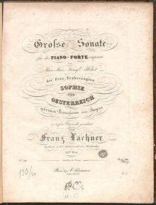 Partition complète, Piano Sonata, F Major, Lachner, Franz Paul