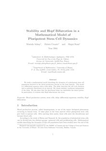Stability and Hopf Bifurcation in a Mathematical Model of