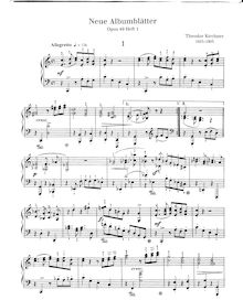 Partition complète, Neue Albumblätter, Op.49, Kirchner, Theodor