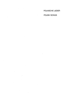 Partition complète, Polish chansons - Piesni Polskie - Polnische chansons