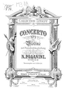 Partition complète, violon Concerto No.1, D Major/E-flat major (see comments)