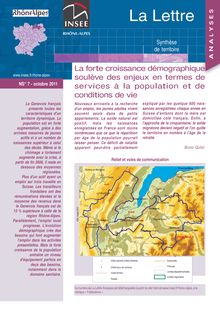 Le Genevois français :  la forte croissance démographique soulève des enjeux en termes de services à la population et de conditions de vie 