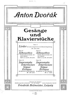 Partition Book 1 (Nos.1-6), Silhouettes, Silhouetty, Dvořák, Antonín