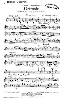 Partition violon solo, Sérénade pour Violon, Op.4, Serenade for Violin and Orchestra