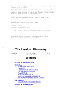 The American Missionary — Volume 43, No. 01, January, 1889