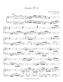 Partition Sonata K.37, 100 clavier sonates, Keyboard, Scarlatti, Domenico