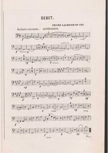 Partition Double basse, Geistliches Lied, Op.137, Gebet, C major