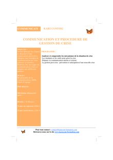 KARUCOMM02-Communication et procedure de gestion de crise