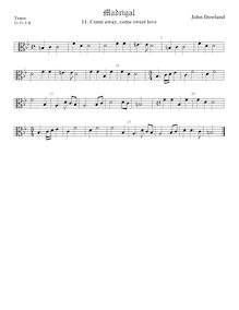 Partition ténor viole de gambe, alto clef, Selected travaux, Dowland, John