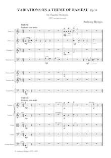 Partition compléte, Variations on a theme of Rameau, Hedges, Anthony