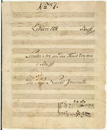 Partition Sonata No.7, 7 Trio sonates, D, G, D, G, C, D, G, Jommelli, Niccolò