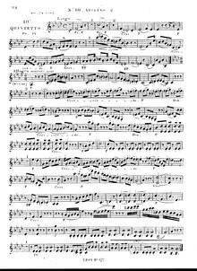 Partition violon 2, corde quintette No.10, Op.32, Onslow, Georges