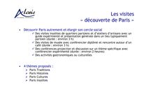 Les visites « découverte de Paris »
