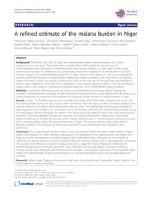A refined estimate of the malaria burden in Niger