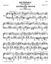 Partition complète - Mazurkas par Chopin