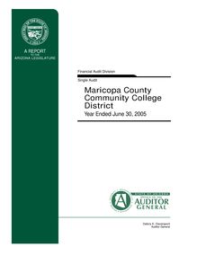 Maricopa County Community College District June 30, 2005 Single Audit