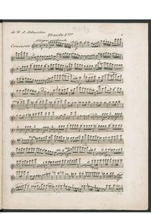 Partition flûte 1, 2, Concertos pour vents, Opp.83-90, F major, Schneider, Georg Abraham par Georg Abraham Schneider