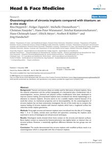 Osseointegration of zirconia implants compared with titanium: an in vivostudy