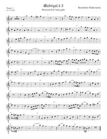 Partition ténor viole de gambe 1, octave aigu clef, Madrigali a 5 voci, Libro 2 par Benedetto Pallavicino