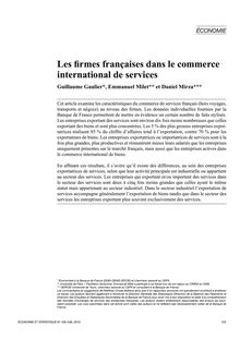 Les firmes françaises dans le commerce international de services