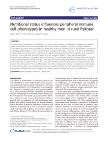 Nutritional status influences peripheral immune cell phenotypes in healthy men in rural Pakistan
