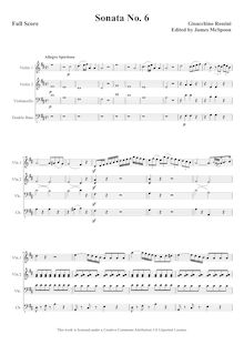 Partition No.6 (Tempest), sonates pour cordes, Sonate per archi