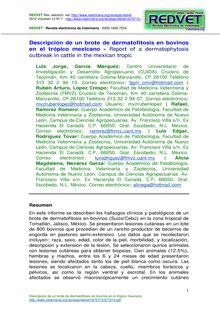 Descripción de un brote de dermatofitosis en bovinos en el trópico mexicano - Report of a dermatophytosis outbreak in cattle in the mexican tropic.