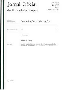 Jornal Oficial das Comunidades Europeias Comunicações e informações. C 340 39.° ano 12 de Novembro de 1996