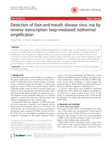 Detection of foot-and-mouth disease virus rna by reverse transcription loop-mediated isothermal amplification