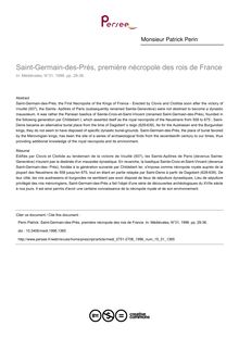 Saint-Germain-des-Prés, première nécropole des rois de France - article ; n°31 ; vol.15, pg 29-36