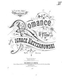 Score, Romance, Op.36, Krzyżanowski, Ignacy