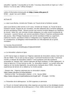 Lettre d information électronique bimensuelle - n°64 - 1er avril 2004