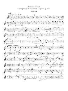 Partition cor 1, 2 (en D, F, E), 3, 4 (en E, B♭, D), Symphony No.6